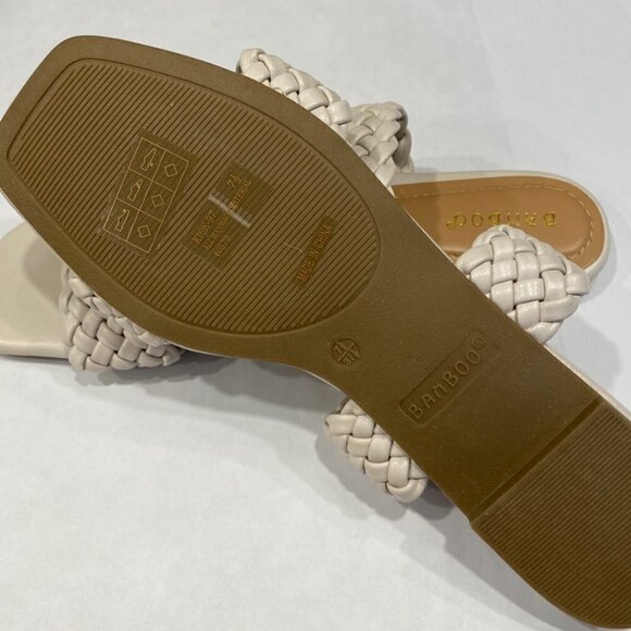 Bamboo Ivory Braided-Strap Kick Sandal - Women Brand Size 7.5 - Picture 3 of 5